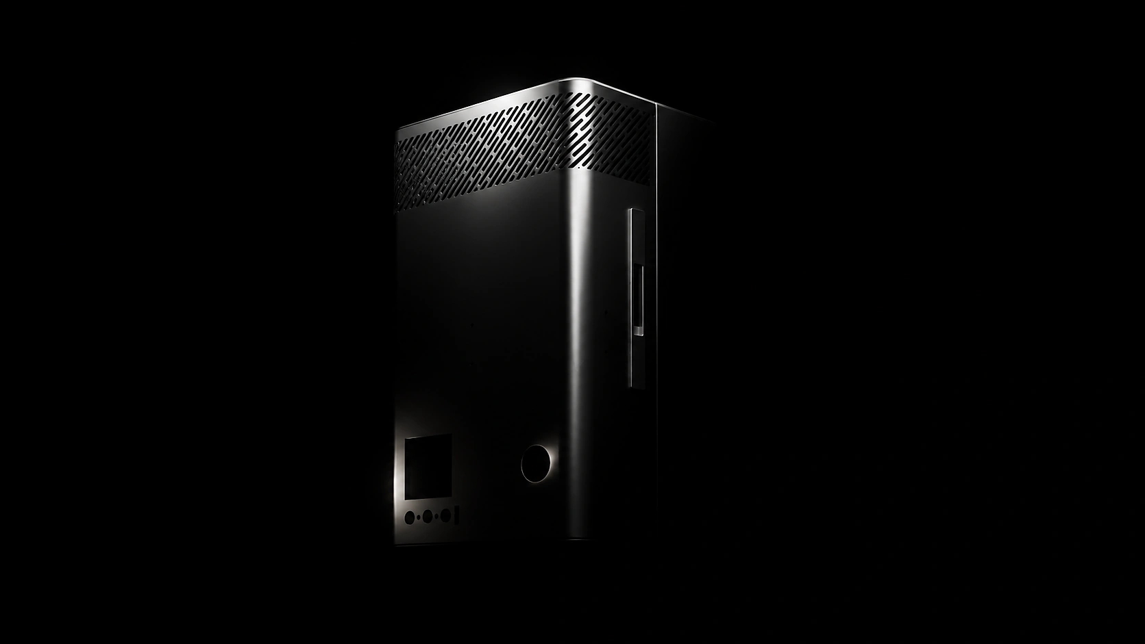 Zuture Z-PURE, the HEPA H13 air purification edition, side-lit in darkness